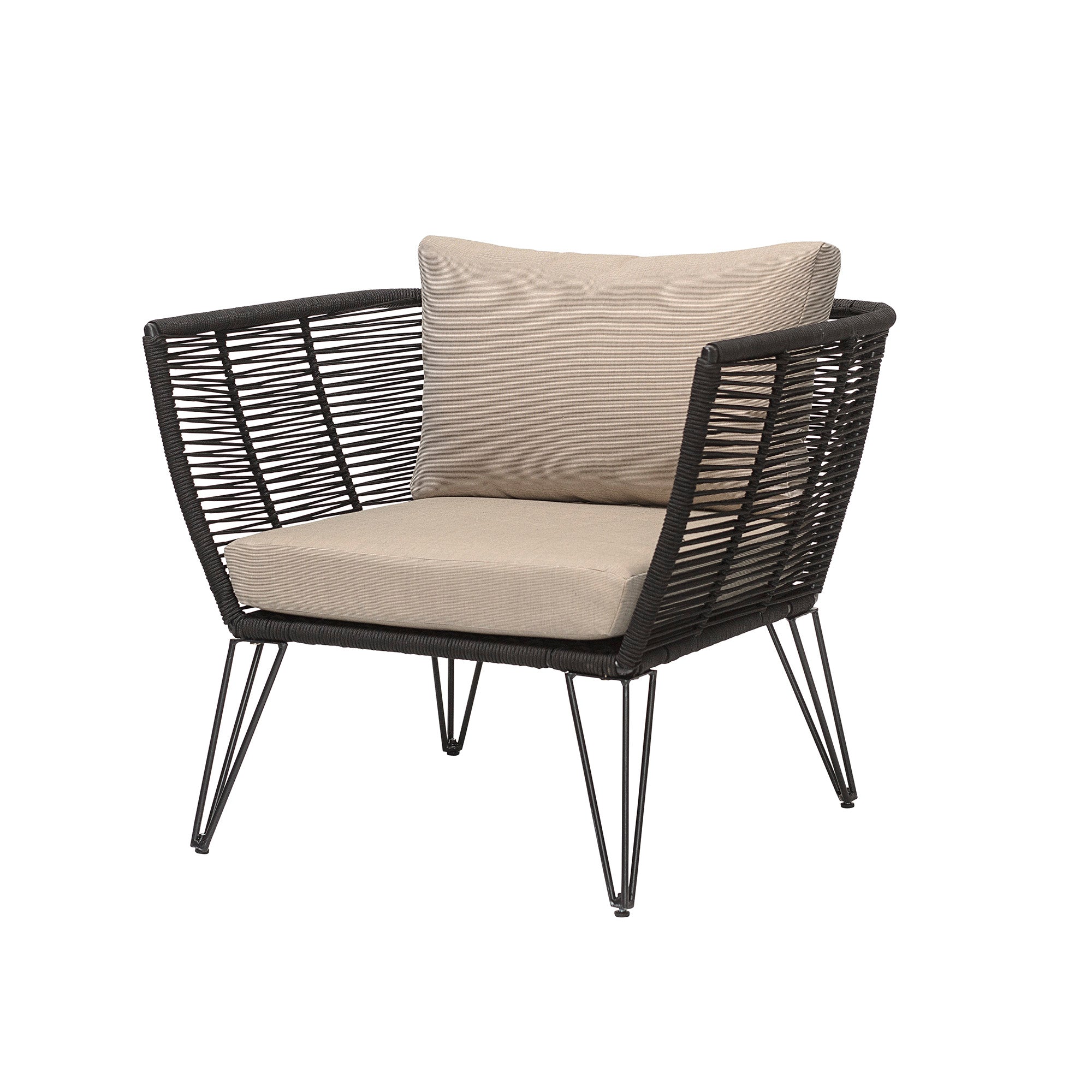 Mundo loungestol (2-pk), svart, metall