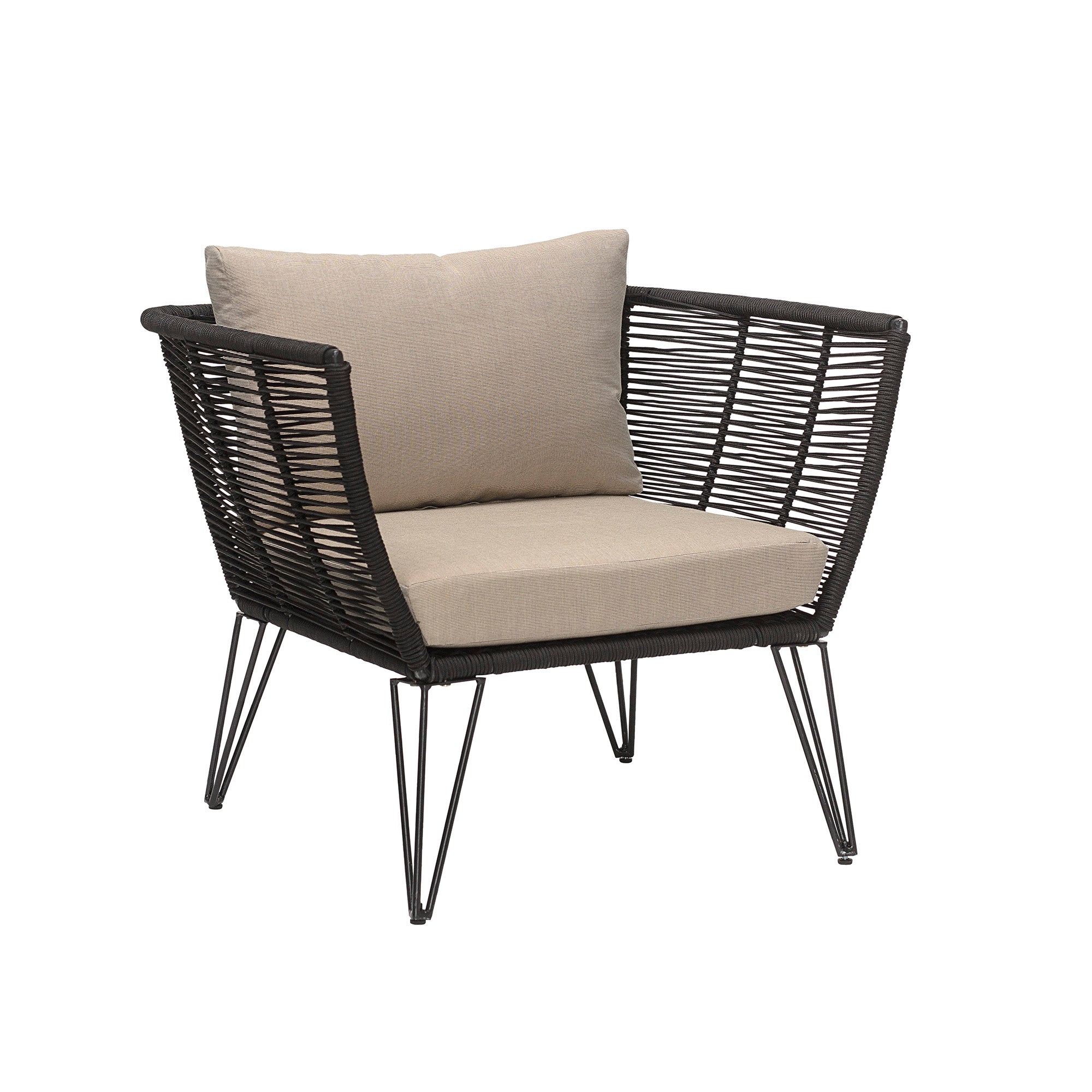 Mundo loungestol (2-pk), svart, metall