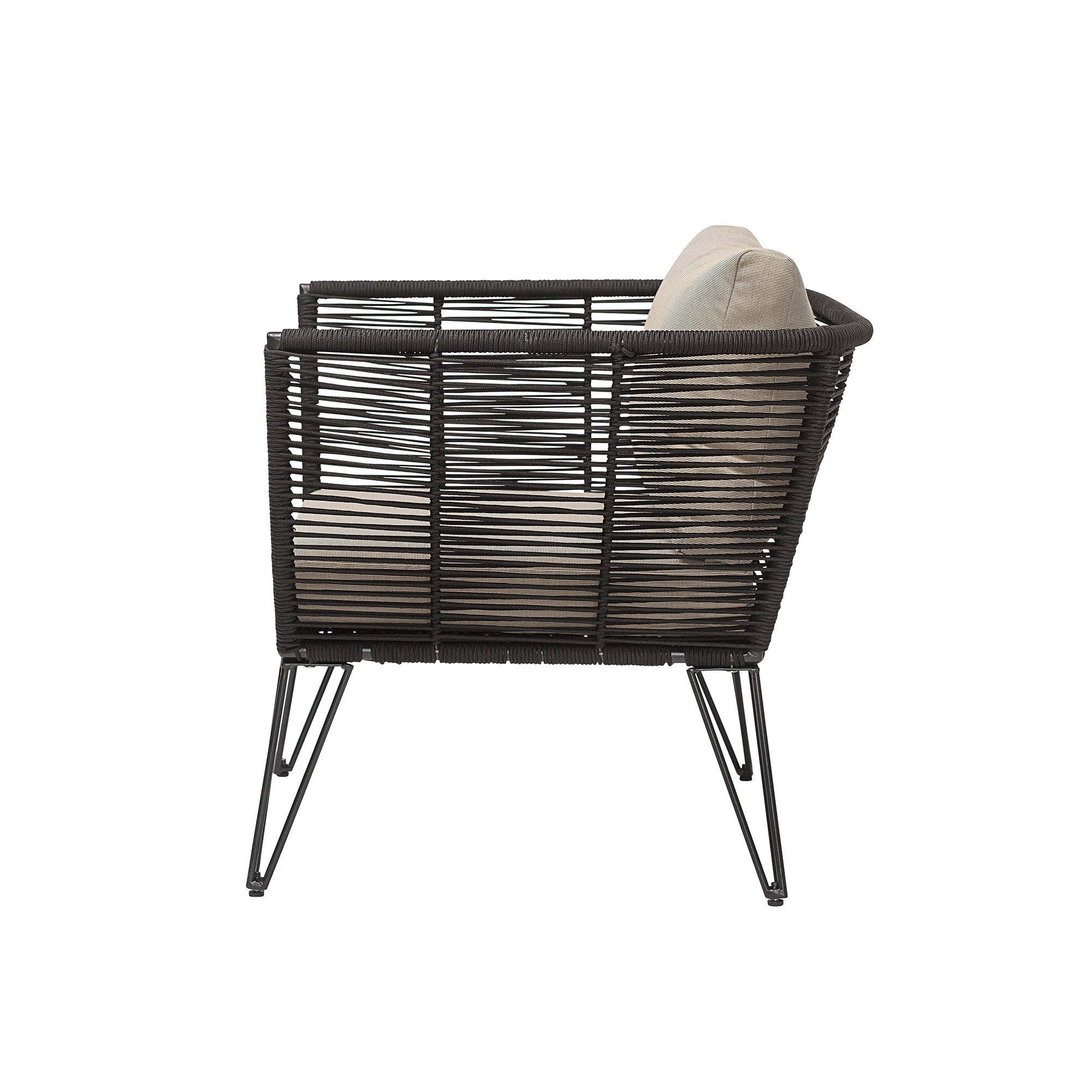 Mundo loungestol (2-pk), svart, metall
