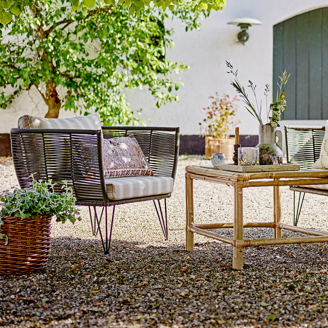 Mundo loungestol (2-pk), svart, metall