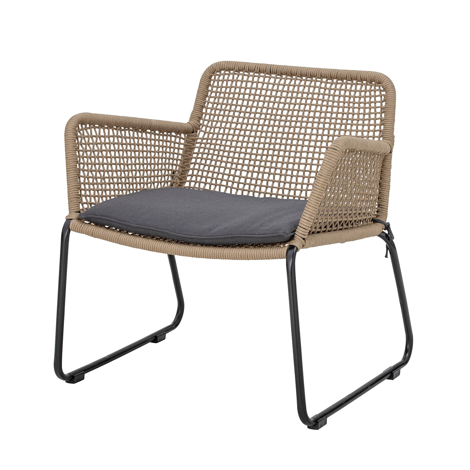 Mundo loungestol – brun, metall