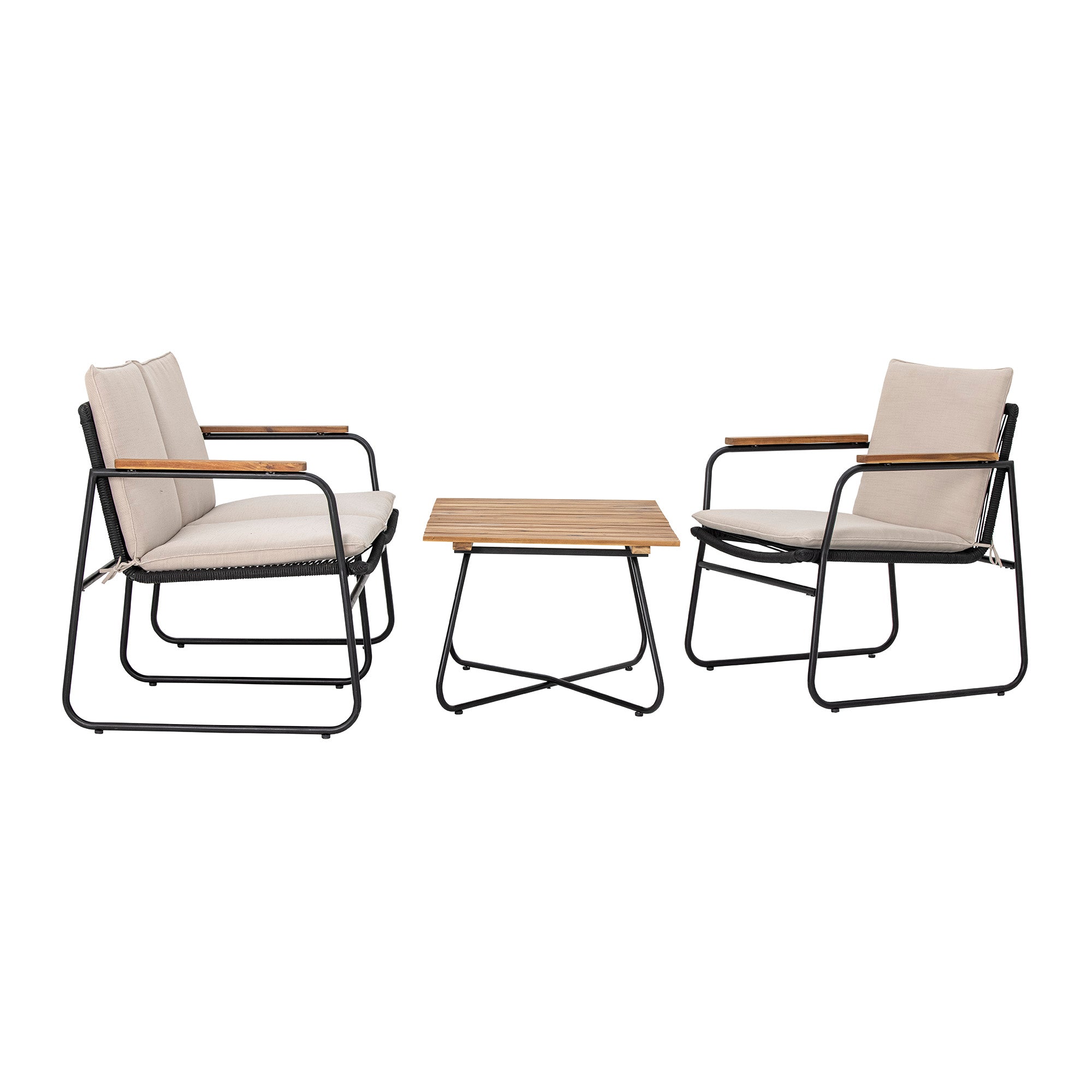 Hampton Lounge Chair (2-pk), svart, metall