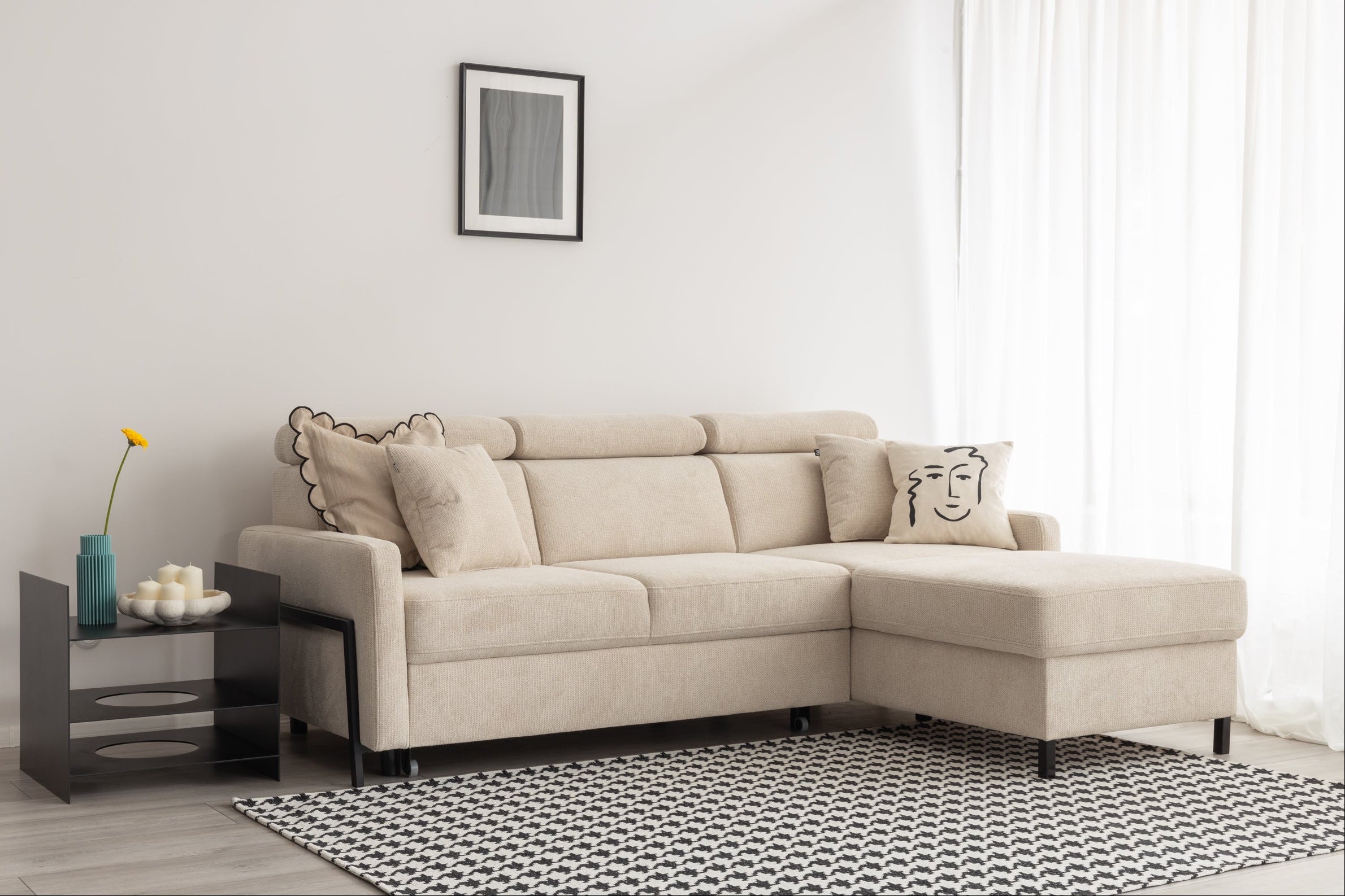 Loft hjørnesofa med sovefunksjon