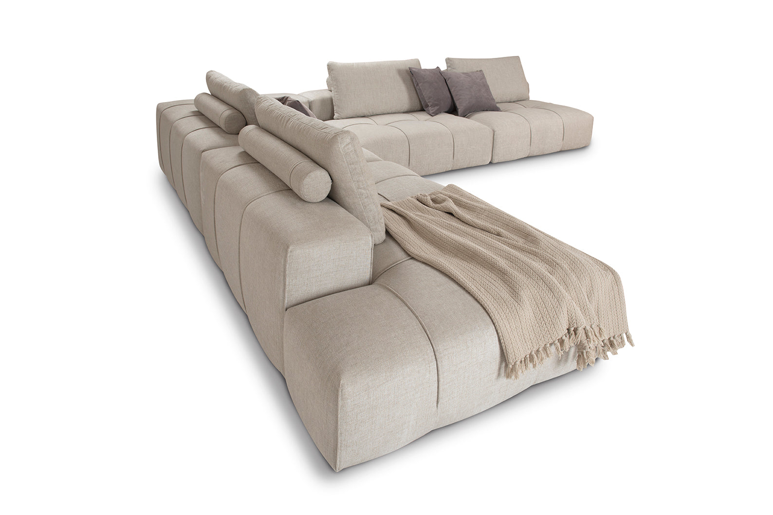 Lanube modulsofa L-form med sidebord