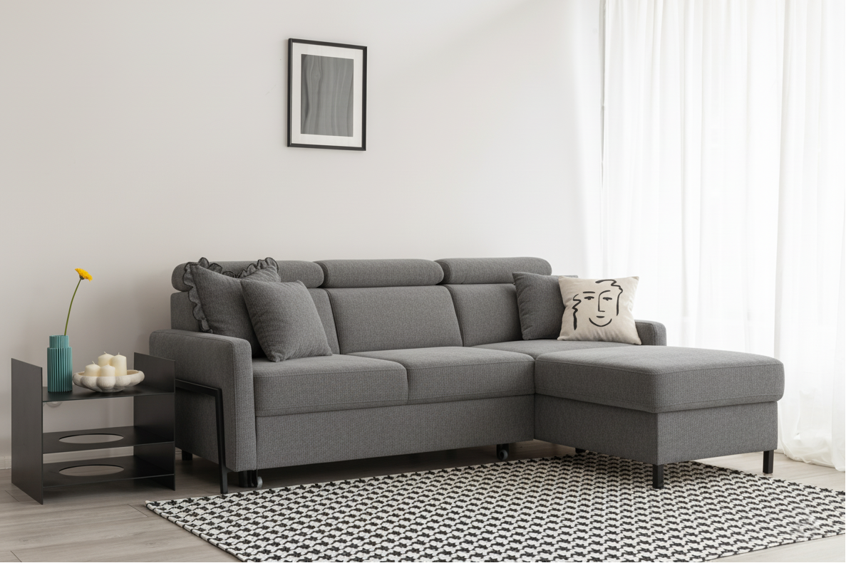 Loft hjørnesofa med sovefunksjon