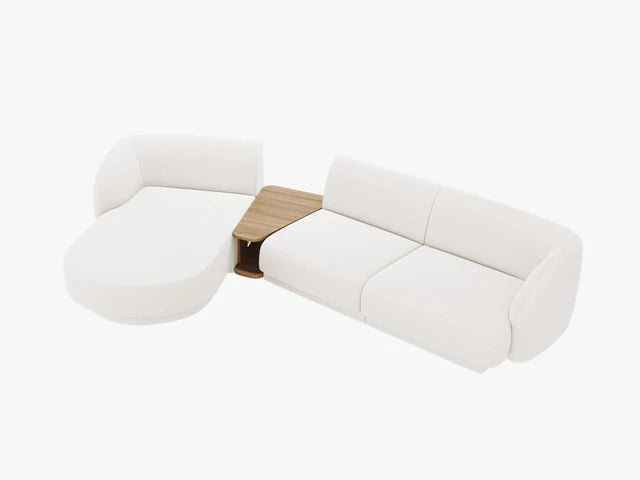 Miley modulsofa med sjeselong og integrert bord