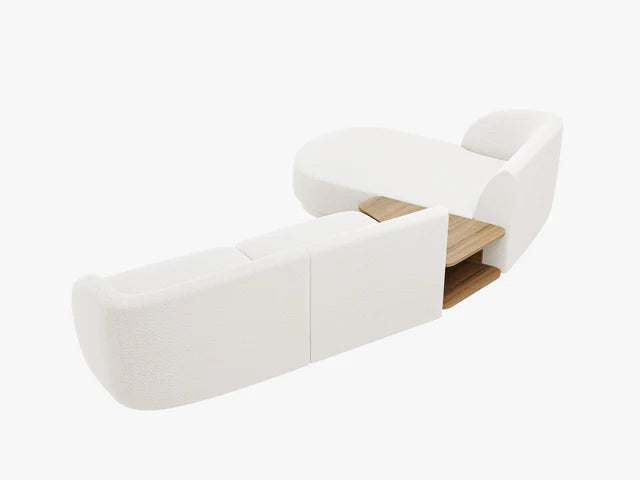 Miley modulsofa med sjeselong og integrert bord