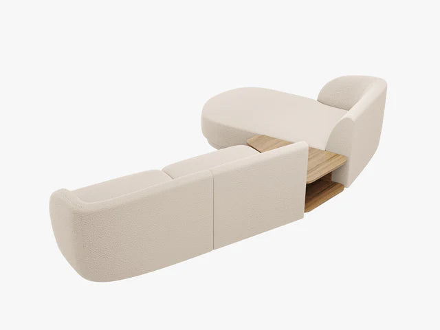 Miley modulsofa med sjeselong og integrert bord