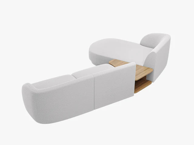 Miley modulsofa med sjeselong og integrert bord
