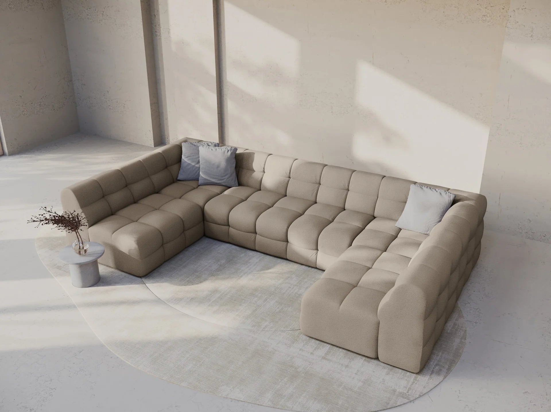 Kendal U-sofa i Strukturert stoff