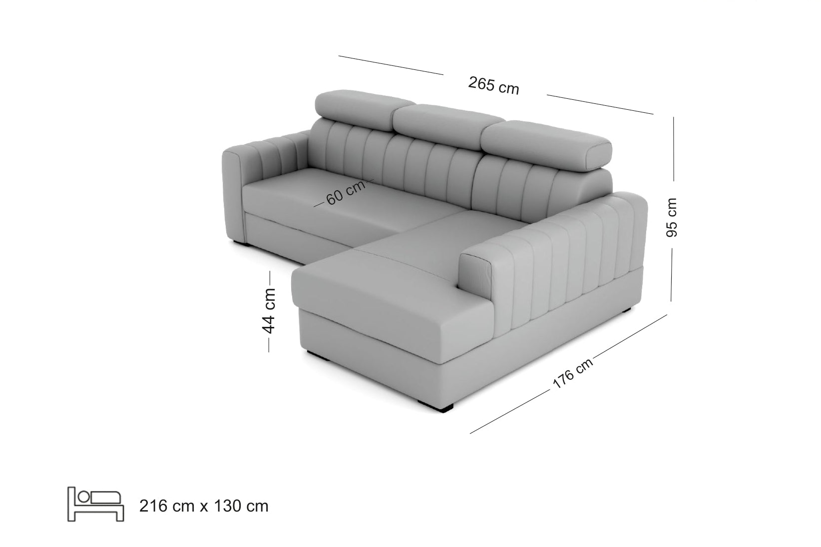 Sono hjørnesofa med sovefunksjon