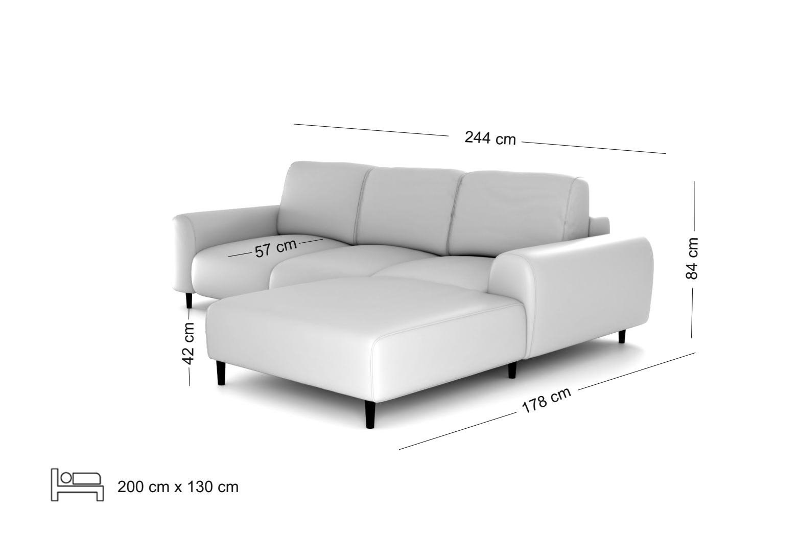 Polo hjørnesofa med sovefunksjon