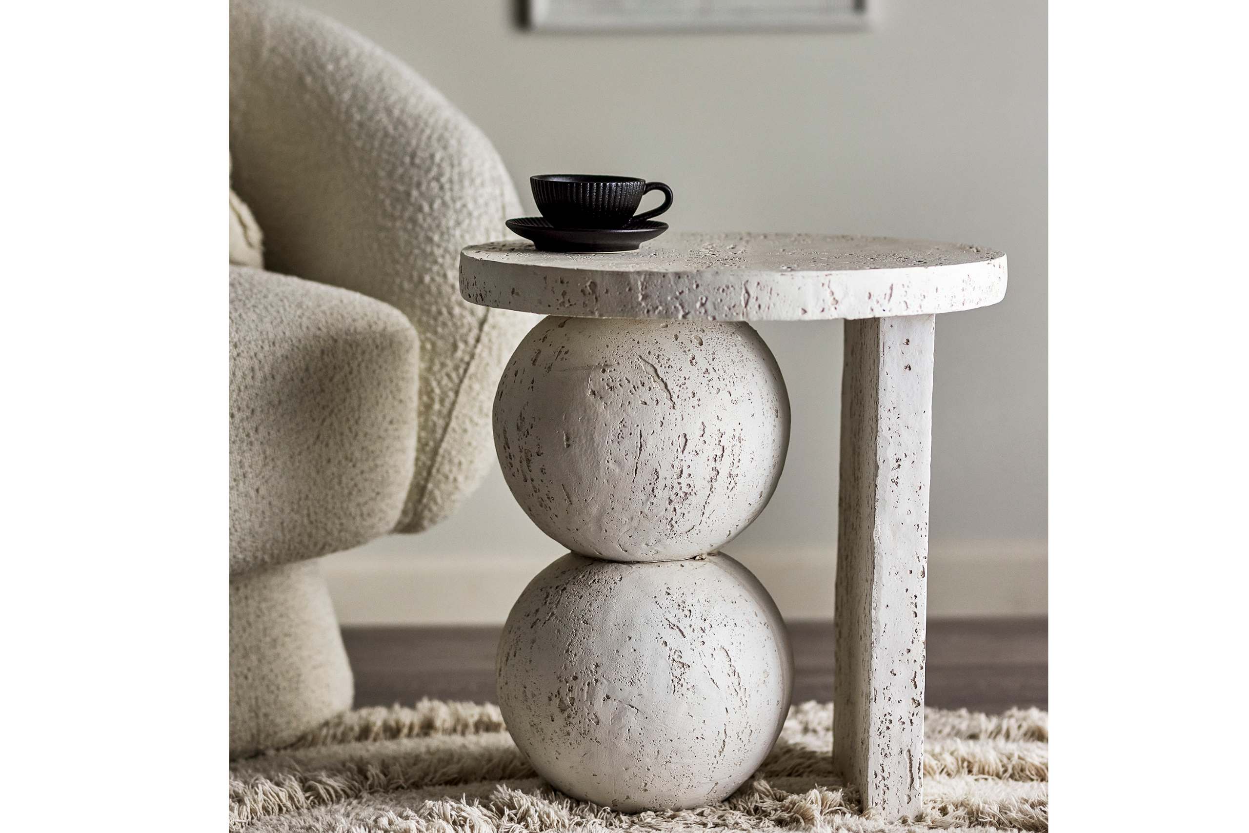 Tally Sidebord – Travertin Look Hvit