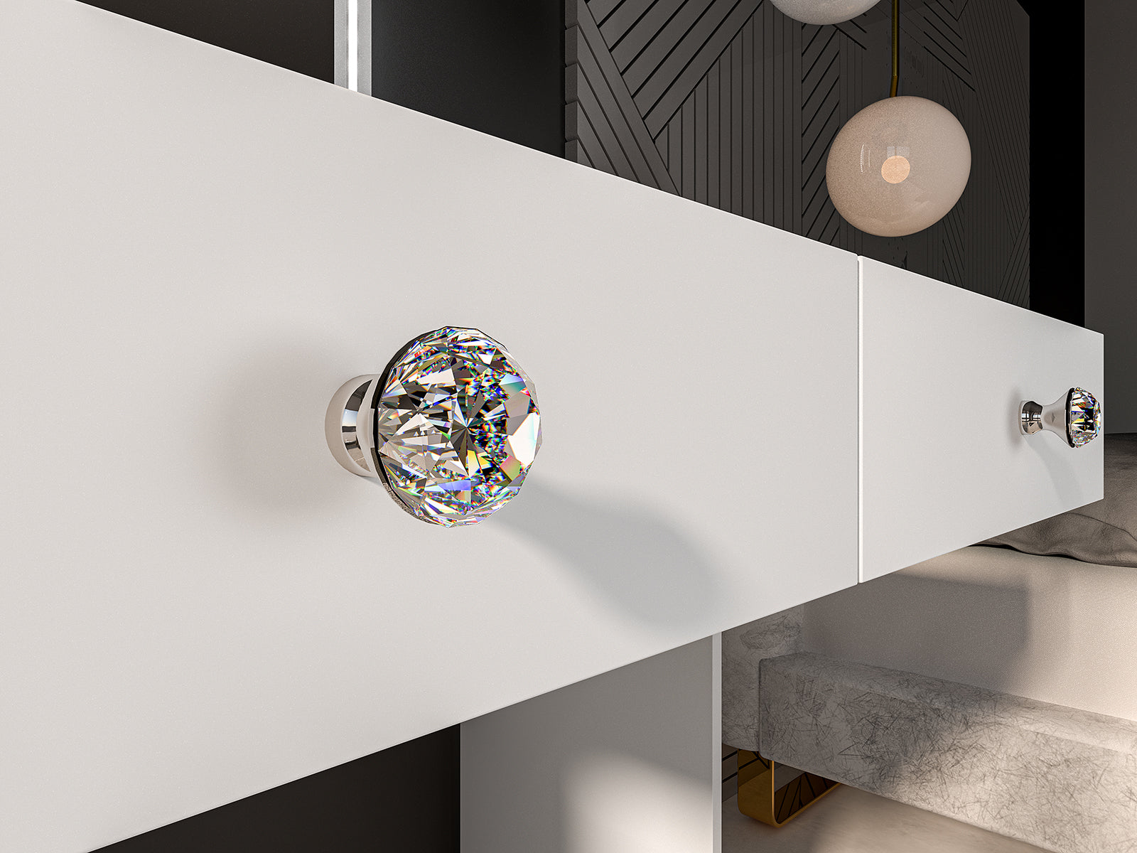 Luna sminkebord med LED-speil
