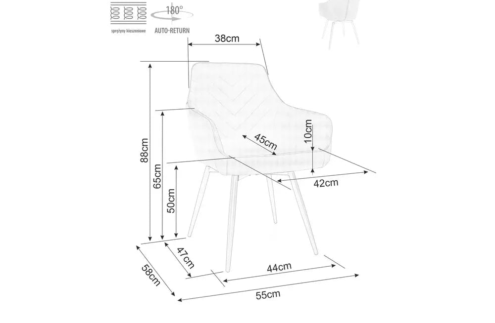 Forma Flow spisestol-180° roteringsfunksjon