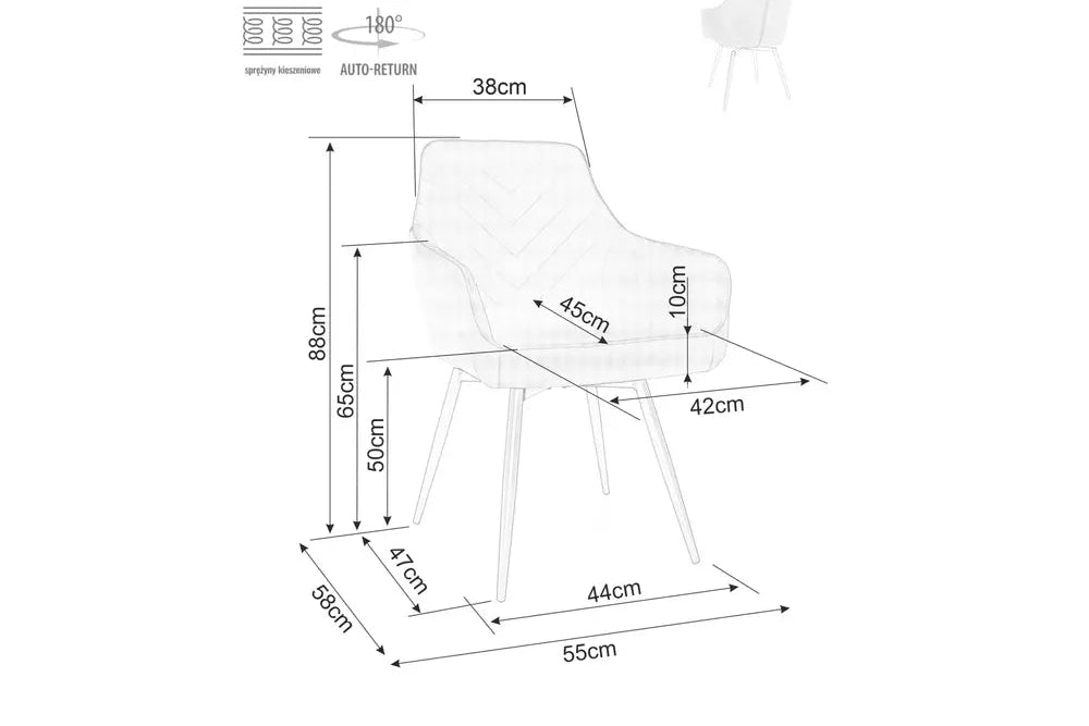 Forma Flow spisestol-180° roteringsfunksjon
