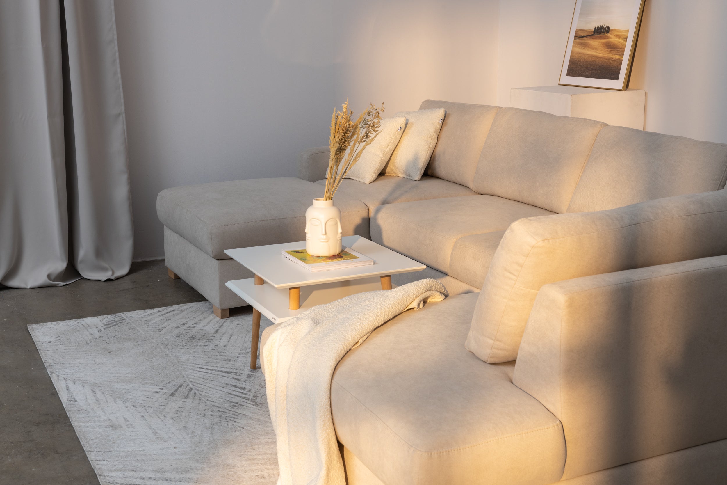 Opti U-sofa med sovefunksjon