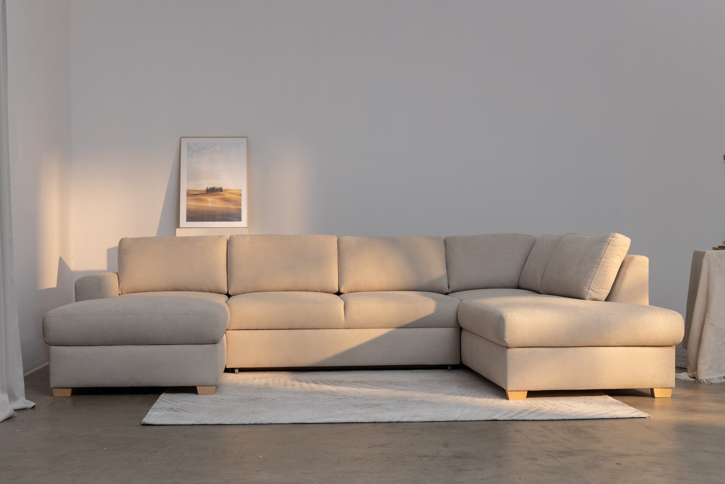 Opti U-sofa med sovefunksjon