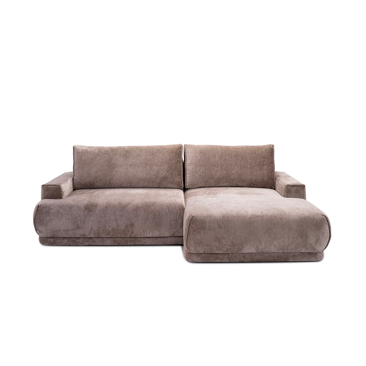 Latte hjørnesofa med sovefunksjon