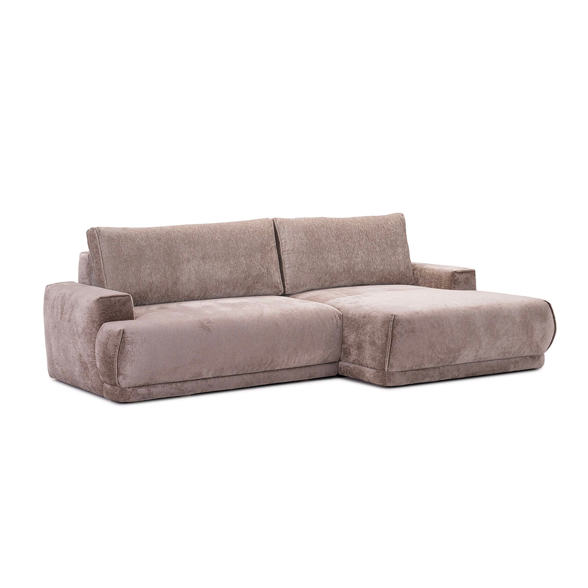 Latte hjørnesofa med sovefunksjon