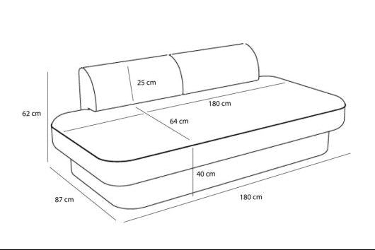 Paza sofa / dagseng – lysegrønn