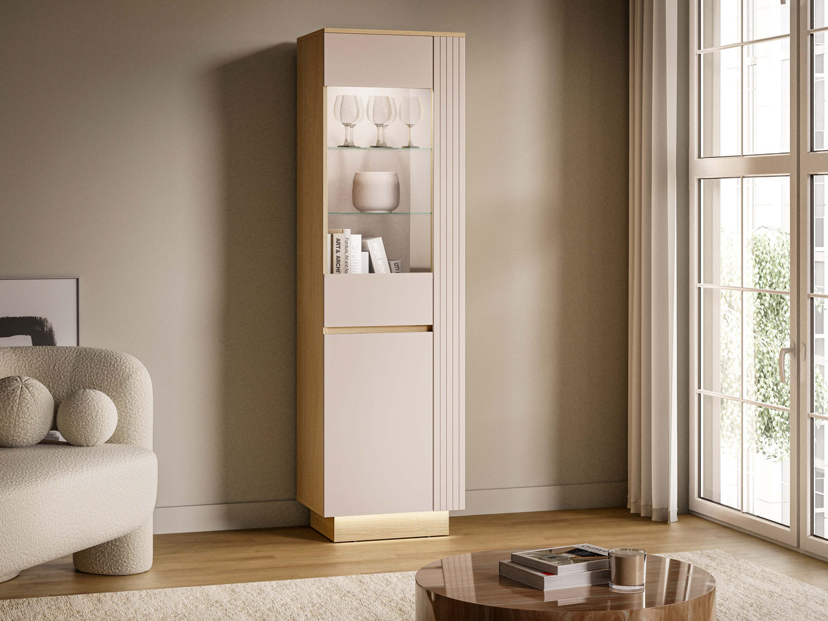 Hills vitrineskap med LED-belysning