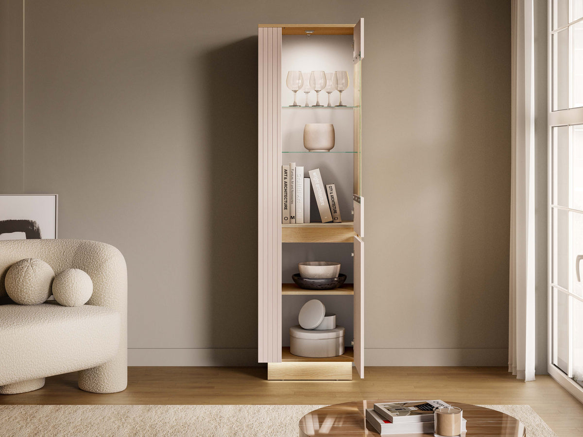 Hills vitrineskap med LED-belysning