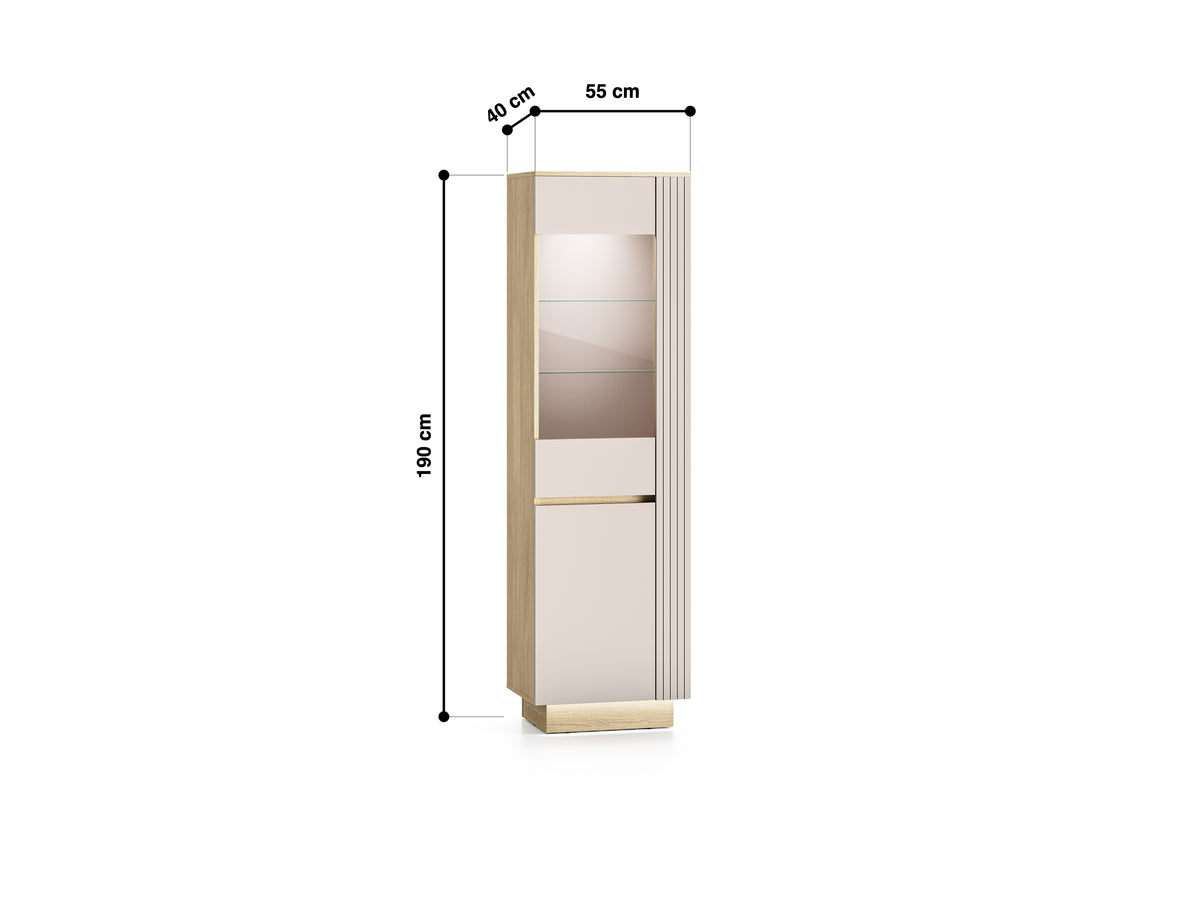Hills vitrineskap med LED-belysning