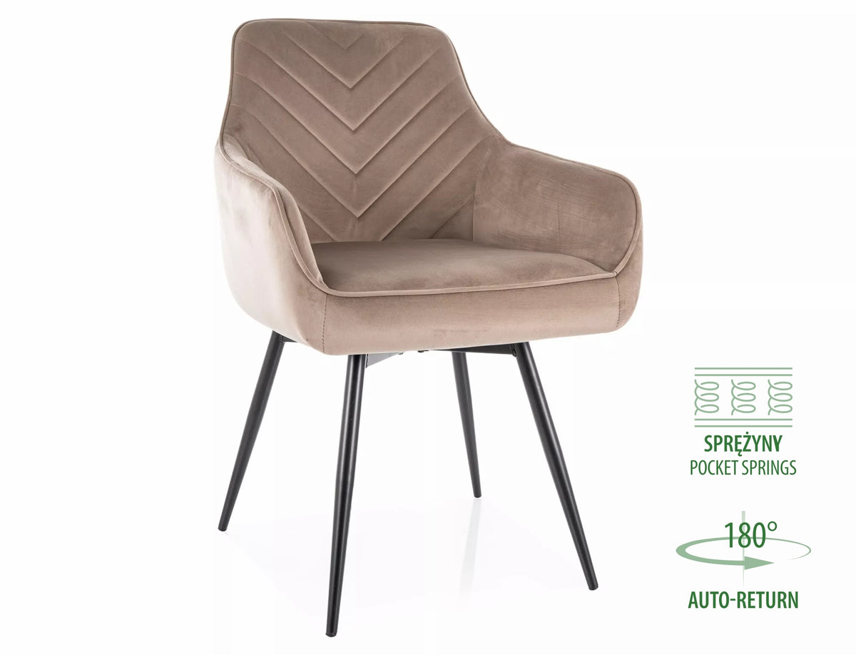 Sverre spisestol mørk beige