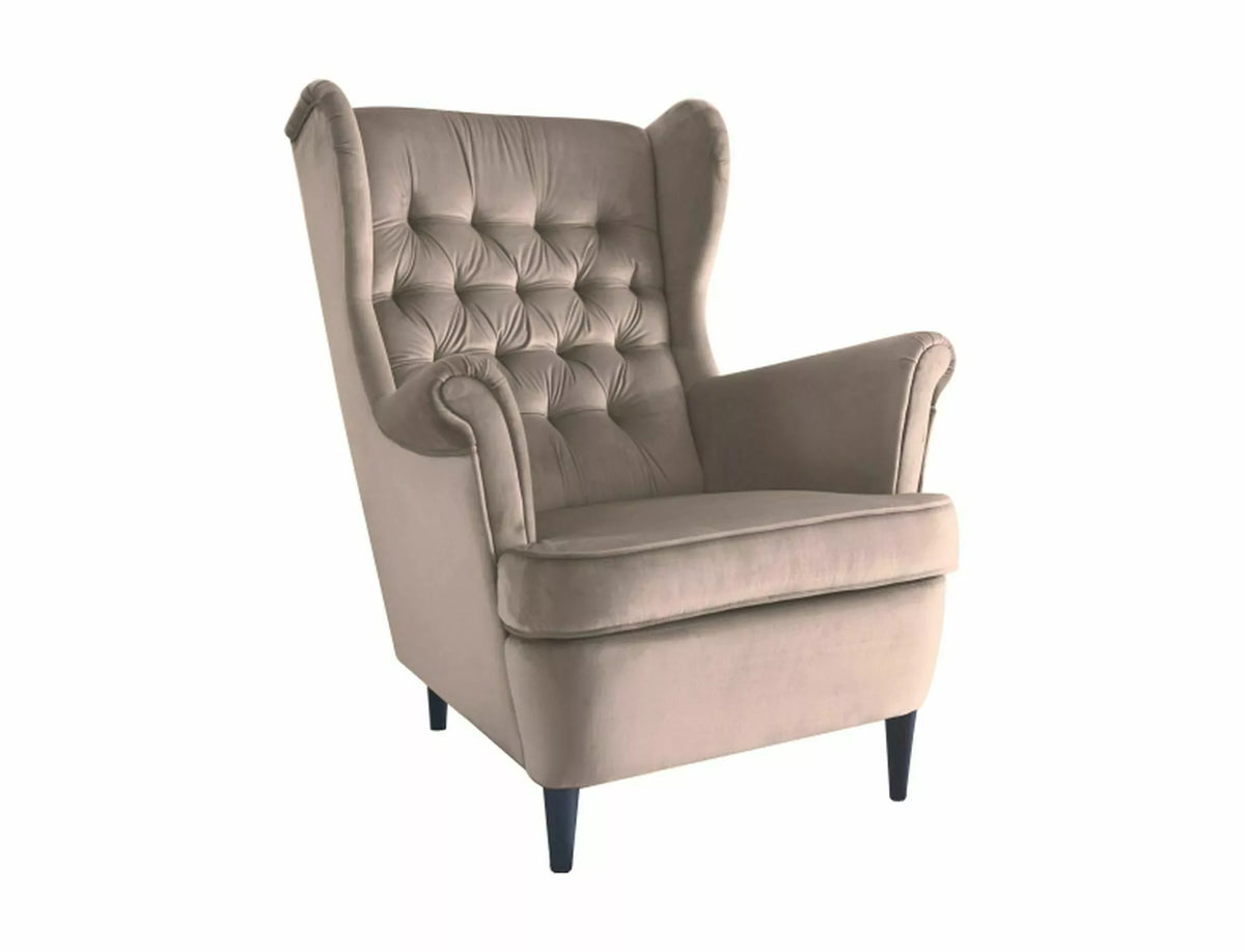 Halvor lenestol mørk beige